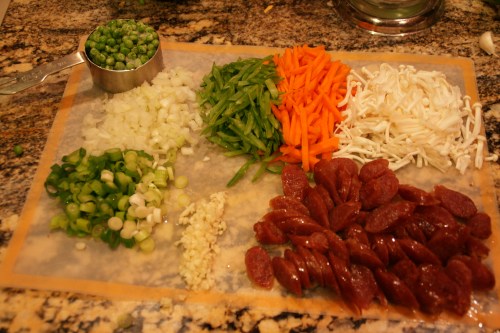 Vegetables and sausage