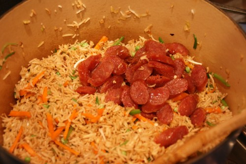 Chinese sausage added