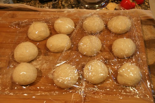 Make sure to spray the plastic wrap with cooking spray to prevent sticking