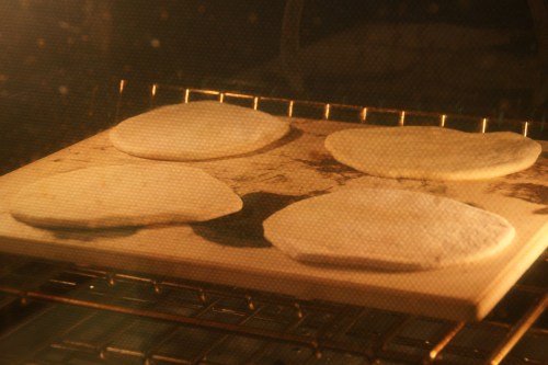 Fit as many as you can, leaving a little room between each bread