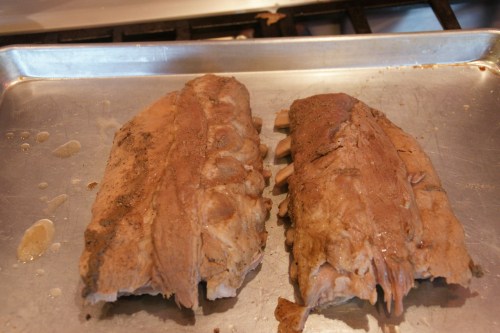 Place in a baking dish or rimmed baking sheet.