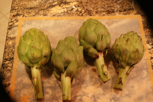 Artichokes before prep