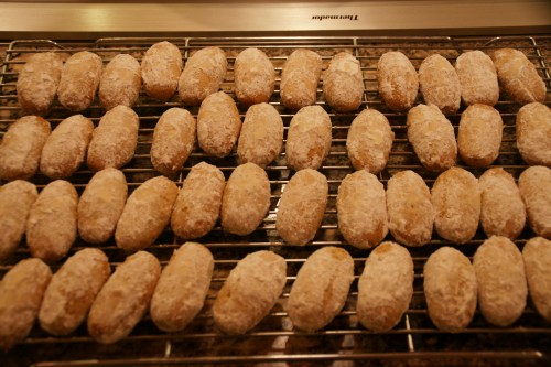 Re-roll in powdered sugar before serving!