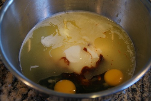 Spray the measuring cup you use for the molasses with cooking spray-- easy pour!