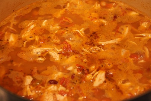 Slow simmer for 25 minutes to concentrate flavor and heat everything through.