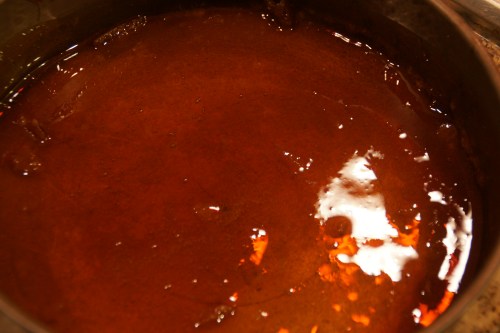 Be careful-- the sugar is very hot!