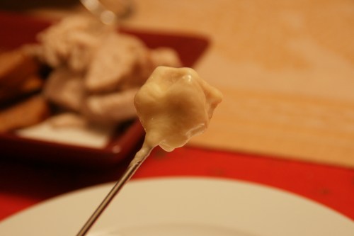 Bread is still the best dipper-- nothing to mask the gruyere, wine and kirsch! YUM