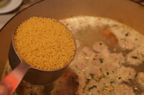 Make sure the liquid is at a good simmer before adding the pasta.