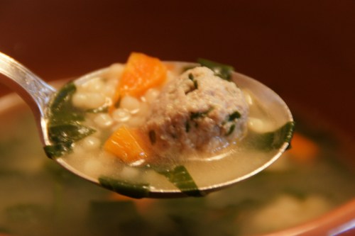 The tiny pasta adds a great texture to this soup!  Ken LOVES it...