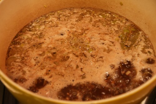 The little bit of red wine adds so much flavor to this dish!