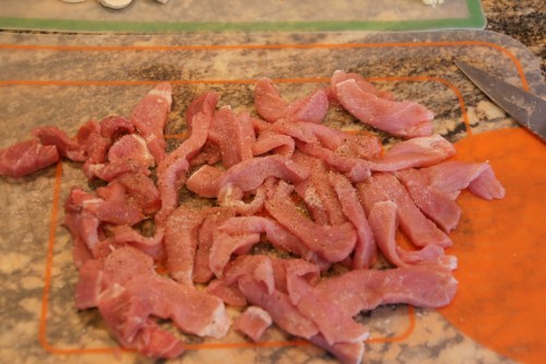 This was a leftover (raw) hunk of pork I trimmed off the roast I made the other day...