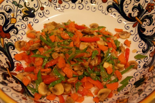 The mushrooms are almost fully cooked.