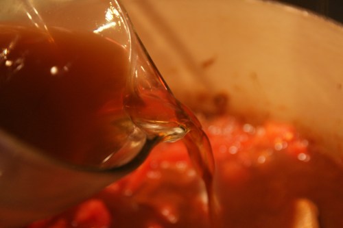 At this point, the stew is quite thin