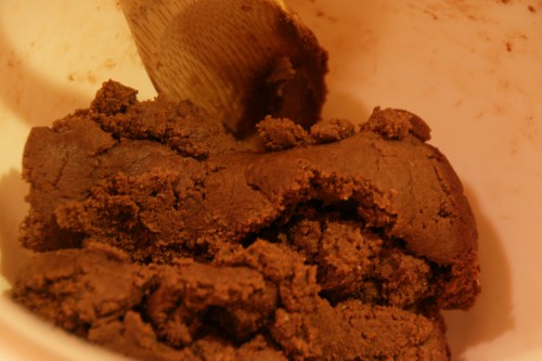 The dough was the consistency of my molasses cookie dough AFTER it's been in the fridge for an hour!