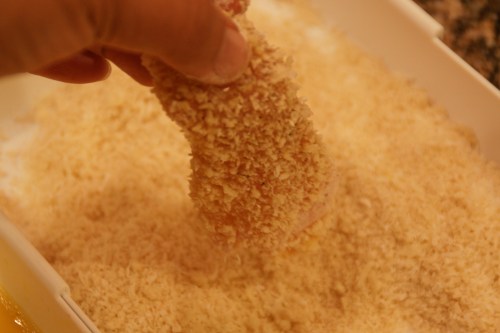 ...and the egg makes the panko stick!