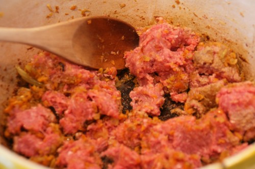 Just let the meat sit there for a few minutes so it can develop a nice brown crust