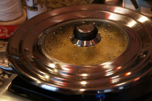 I let them steam for about 5 minutes, stirring once