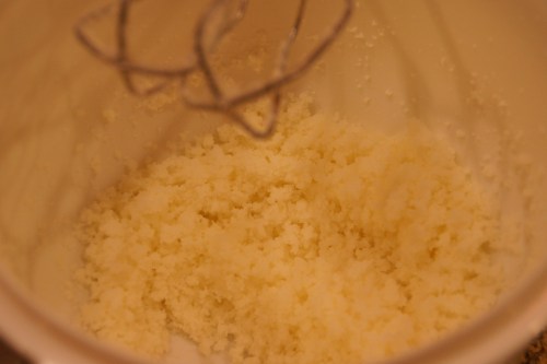 It's going to look like coarse sand because there's less butter.