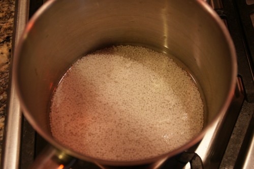LIke dried beans, soaking helps to speed the cooking process