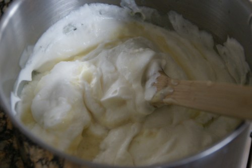 Gently mix in the whites