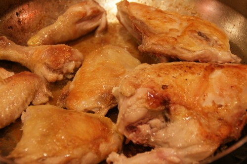 Of course, I remember AFTER I brown the chicken that I have a spatter shield!