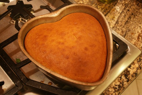 Golden brown and cake has shrunk slightly from edges of the pan