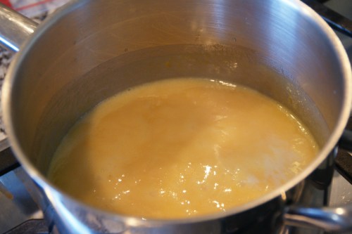 I kept the liquid at a quick simmer