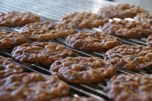 The are considerably darker than most cookies because of the dark brown sugar