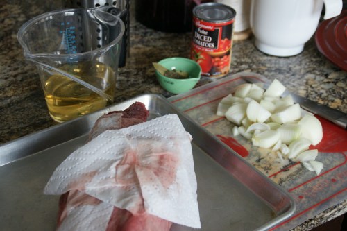 Yes, dry the meat off so that it will brown well!