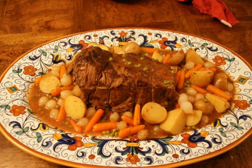 A homey platter of pot roast