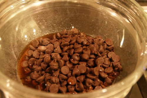 The chocolate will appear to be seizing, but keep stirring and it will become smooth
