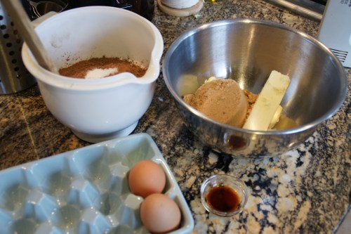 The triumvirate of cookie dough: 1) butter/sugar, 2) dry stuff, 3) wet stuff