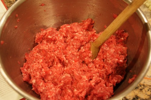 "Softening" the ground meat so it stays in chunks!
