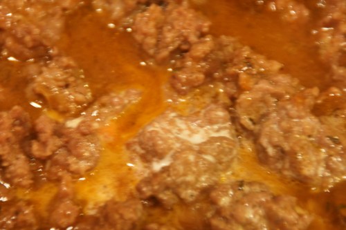 It's a bit crowded, so be careful stirring the slurry into the stew!