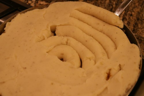 I thought piping was overkill, but it made spreading the mash so much easier!