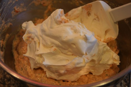 Don't forget to lighten the base first with a little of the whipped cream!