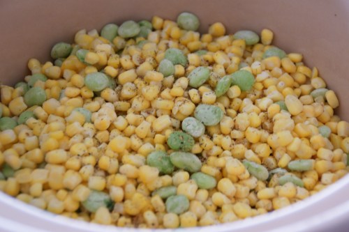 Succotash and lemon pepper