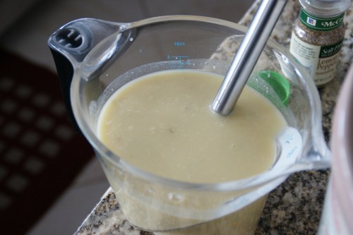 Use a whisk to break up the condensed soup