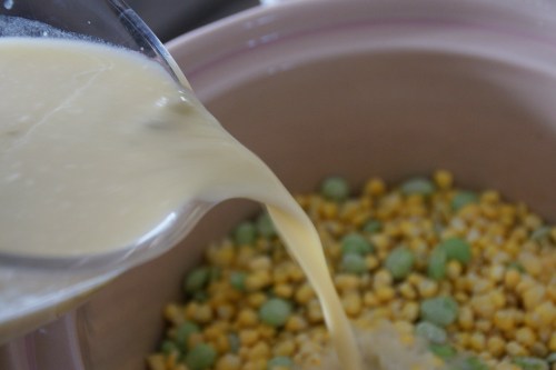 Yes, it's condensed soup mixed with wine and broth