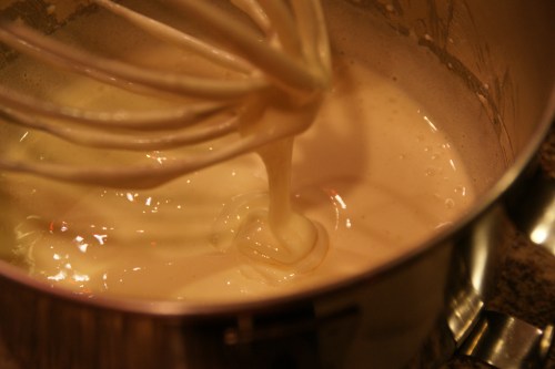 Beating the eggs add structure to the baked cake so it can hold all that soaking liquid