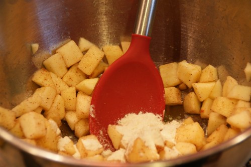 The flour will absorb any juice so your filling doesn't ruin the pastry!