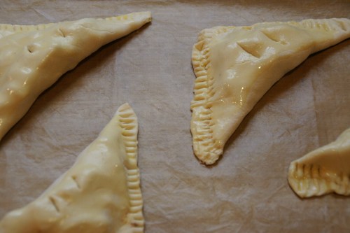 They don't have to be spaced too far apart as the pastry rises rather than spreads