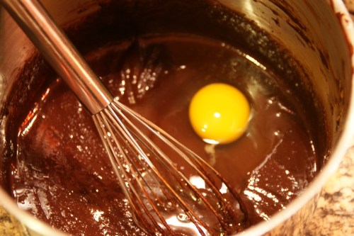 Whisk well after each egg-- and remember to have them at room temperature, NOT just otu of the refrigerator!