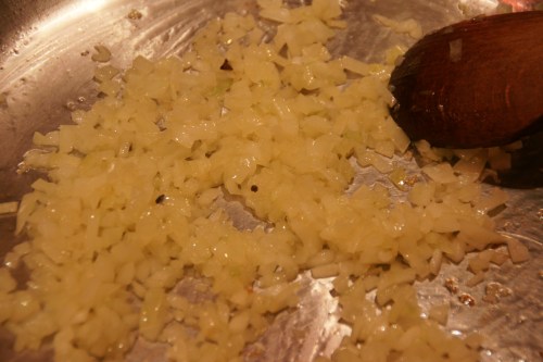 Saute til soft and translucent