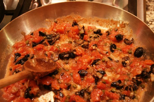 The sauce needs a few minutes to come together...