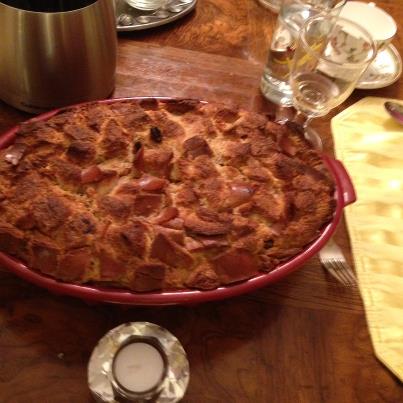 Beautifully browned top, soft and creamy, studded with raisins on the inside!