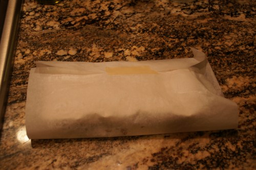 You can also use plastic wrap, but I think the paper is easier to handle