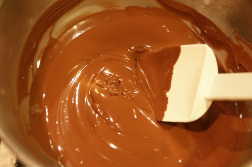 The chocolate thickens slightly as it cools