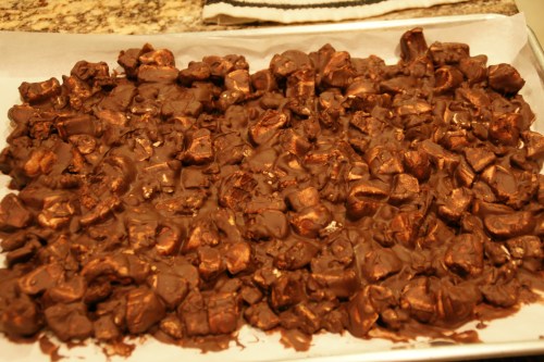 Clearly, I didn't succeed at reaching the 98 degrees for proper tempering...