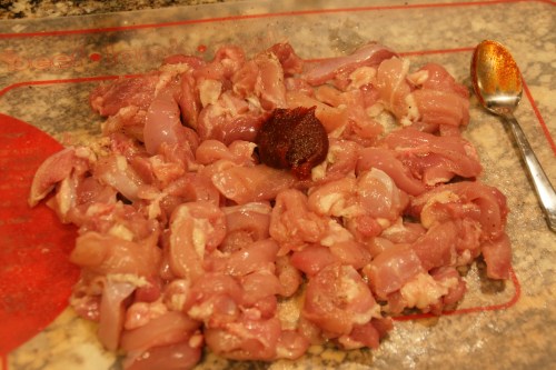 You want enough paste to coat the pieces well